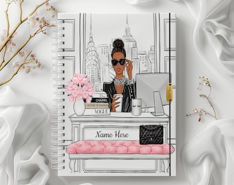2027 Empowerment Daily Planner Black Woman – Personalized 12 Months Spiral Hardcover Budget and Calendar - Black Boss Girl Magic - Agenda