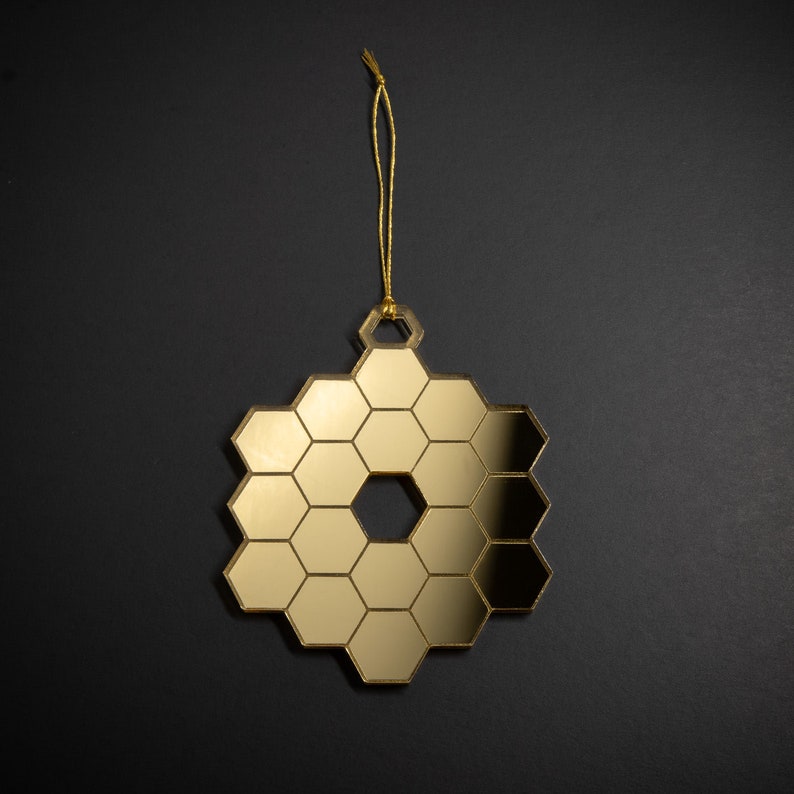 James b Telescope Ornament NASA JWST Space Gold Mirrored Etsy