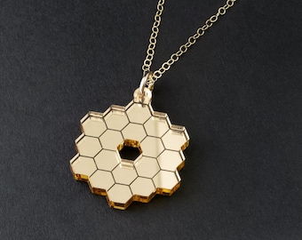 James Webb Space Telescope Pendant Necklace JWST Mirror Acrylic