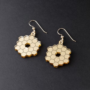 James Webb Space Telescope Earrings, NASA JWST Mirror Acrylic