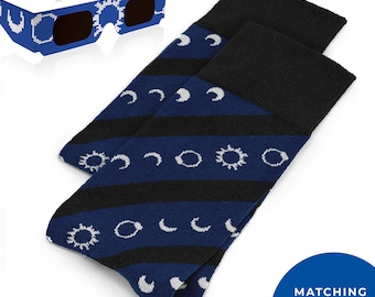 Totality Awesome Solar Eclipse Knitted Socks 2024
