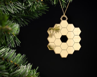 James Webb Telescope Ornament - NASA JWST Space gold mirrored acrylic