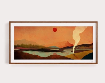 Michigan Dusk 16.5” x 7.5” Signed Giclee Print