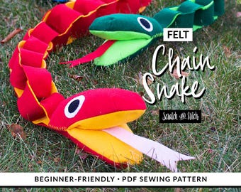 Felt Chain Snake Sewing Pattern