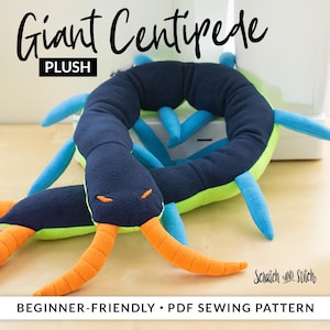 Giant Centipede Plush Sewing Pattern