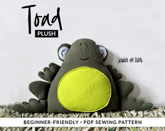 Toad Plush Sewing Pattern (PDF pattern)