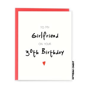 Carte 30e anniversaire pour petite amie - carte 30e anniversaire pour elle à ma petite amie pour votre 30e anniversaire - cadeau pour petite amie