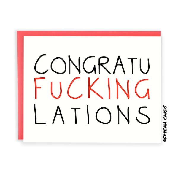 Funny Congratulations Card - Congratufuckinglations - Rude Congrats Card - For Him - For Her - For Friend - Funny Graduation Card