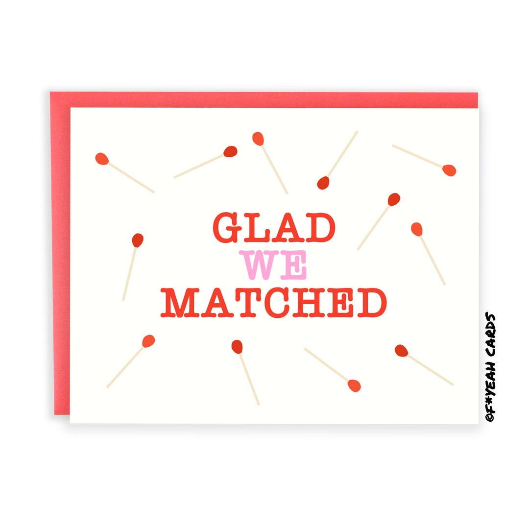 Funny Love Cards for Him - Glad We Matched - Dating App Card - Funny ...