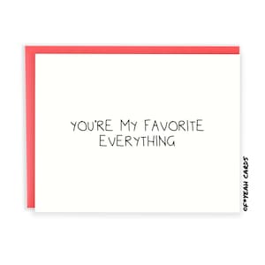 Sweet Love Card For Husband - Wife - Anniversary Card Him Her - For Boyfriend - You're My Favorite Everything - Love Cards