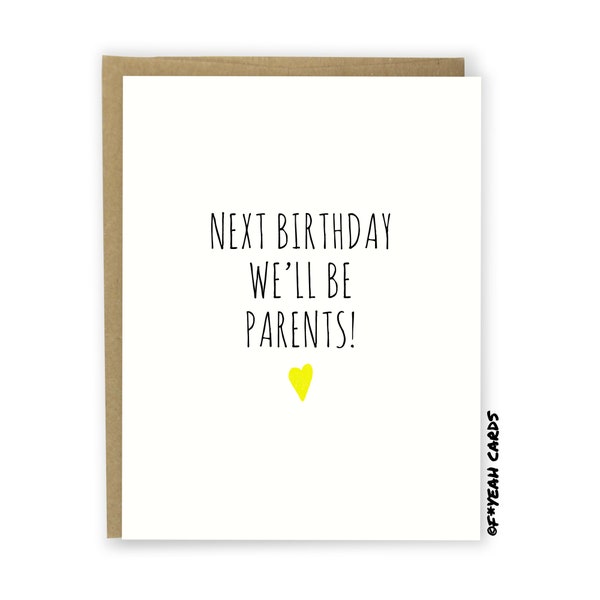 Pregnant Birthday Card For Husband - For Wife - Parent's To Be Pregnancy - Expecting Birthday Card - Next Birthday We'll Be Parents Dad Mom