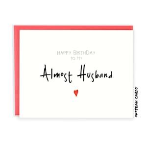 Cartão de feliz aniversário para meu quase marido - futuro marido - cartão de feliz aniversário para noivo - presentes para noivo para ele - marido - presente para marido