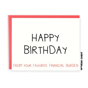 Tarjeta de cumpleaños divertida para mamá o papá - Tarjeta de cumpleaños divertida para padres - Cumpleaños de mamá - Tarjeta de cumpleaños de papá - Carga financiera