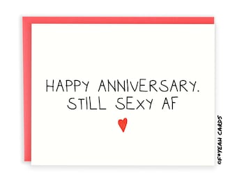 Tarjeta de aniversario divertida para esposo/esposa - Regalo para adultos - Tarjetas de amor divertidas - Tarjeta de aniversario - Para novio/a - Sexy AF