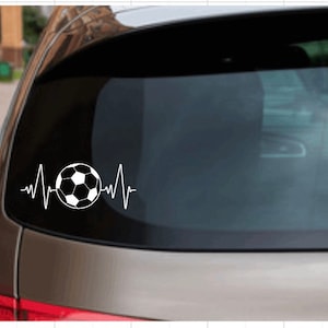 Vinyl Window Decal For Your Car Boat Soccer Heartbeat