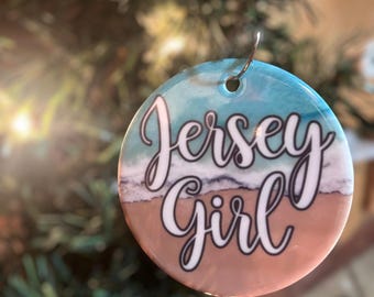 Jersey Girl Ceramic Ornament 3 Inch Coastal Beach Christmas Ornament