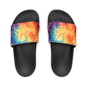 Tie-Dye Women&#39;s Slide Sandals: Comfortable Summer Footwear