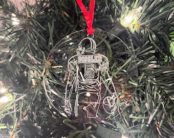 Personalized Football Player Ornament • Custom Name & Number • Engraved Acrylic Sports Ornament • Football Mom Dad Gift • Team Spirit Keepsa
