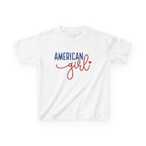 American Girl Kids Tee, Cute Girls T-Shirt, Perfect for Birthdays, Independence Day, Summer Wear, Gift for Young Girls