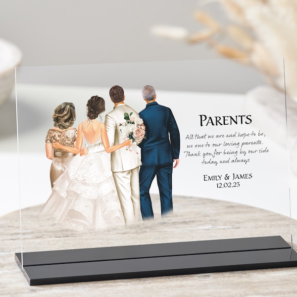Parents of the Groom | Father of the Groom | Mother of the Groom | Family Wedding Gift | Wedding Acrylic Plaque | Husband & Wife | In Laws