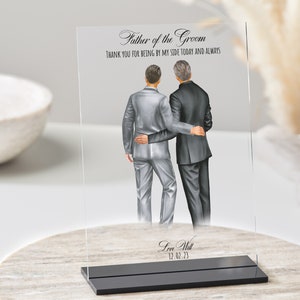 Regalo del padre del novio / Regalo de papá e hijo / Padres del novio / Papá el día de la boda / Placa acrílica de boda / Regalo de padre e hijo imagen 2