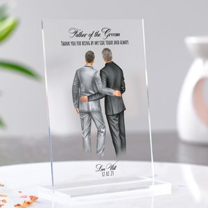 Regalo del padre del novio / Regalo de papá e hijo / Padres del novio / Papá el día de la boda / Placa acrílica de boda / Regalo de padre e hijo imagen 4