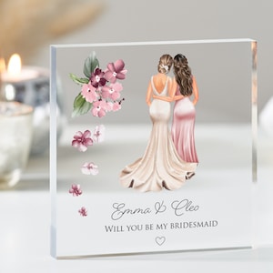 Will You Be My Bridesmaid Gift | Bridesmaid Proposal Gift | Gift for Maid of Honor | Will you be my Bridesmaid Gift | Acrylic Plaque