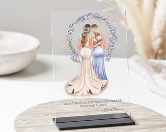 Personalized Bridesmaid Acrylic Plaque | Maid of Honor Gift