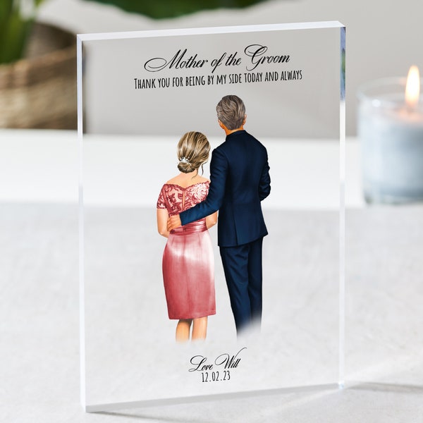 Mutter des Bräutigams Geschenk | Mama und Sohn Geschenk | Eltern des Bräutigams | Mama am Hochzeitstag | Hochzeits-Acryl-Plakette | Mama Geschenk