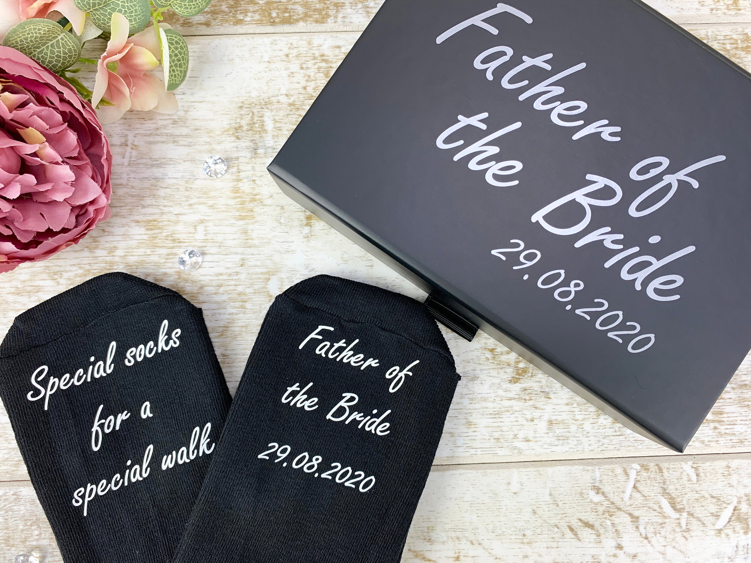 Image of Father Of The Bride Socks, Personalized Wedding Keepsake, Gift For Father, Personalised Dad