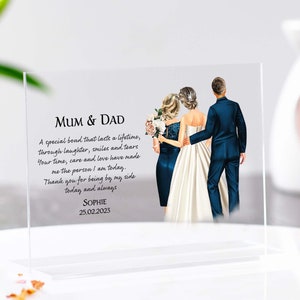 Mother and Father of the Bride Gift | Dad and Daughter Gift | Parents of the Bride | Family Wedding Gift | Wedding Acrylic Plaque