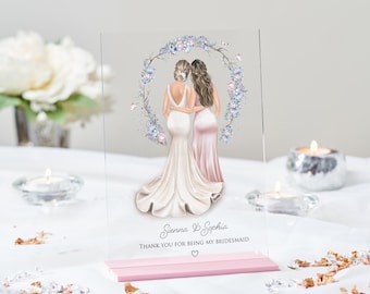 Personalized Bridesmaid Proposal Acrylic Plaque | Maid of Honor Gift