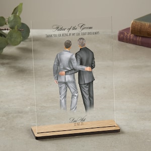 Regalo del padre del novio / Regalo de papá e hijo / Padres del novio / Papá el día de la boda / Placa acrílica de boda / Regalo de padre e hijo imagen 3