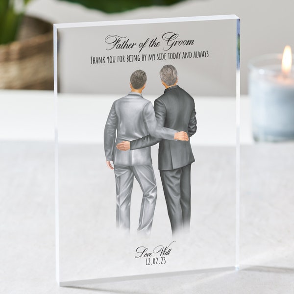 Father of the Groom Gift | Dad and Son Gift | Parents of the Groom | Dad on the Wedding Day | Wedding Acrylic Plaque | Father and Son Gift