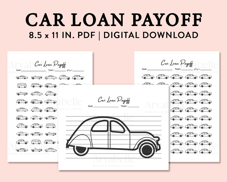 Printable Car Loan Debt Payoff Tracker Pack of 3 Bundle, Digital Download, PDF Etsy