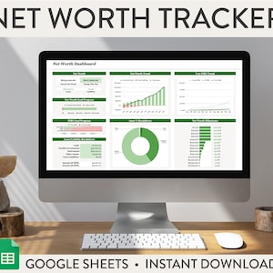 Annual Net Worth Tracker Dashboard & FIRE Calculator | Google Sheets, Spreadsheet, Digital Download