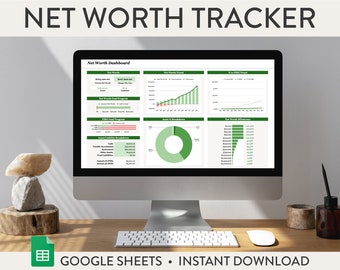 Annual Net Worth Tracker Dashboard & FIRE Calculator | Google Sheets, Spreadsheet, Digital Download