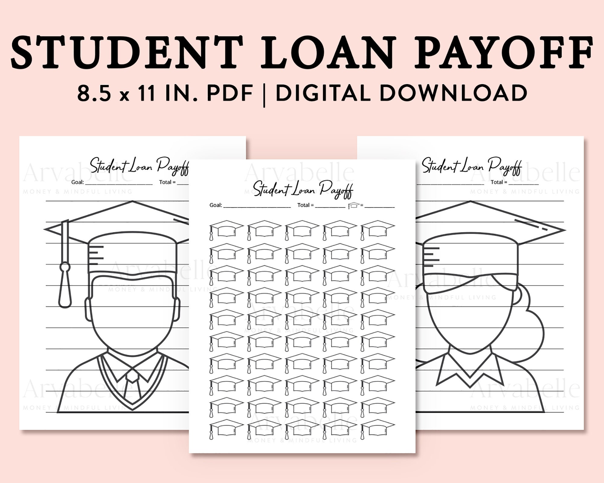 Student Loan Payoff Tracker Printable Student Loan Sink Pay Off The
