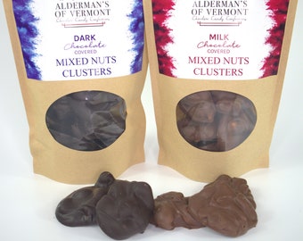 6 oz Milk or Dark Chocolate Mixed Nuts Clusters