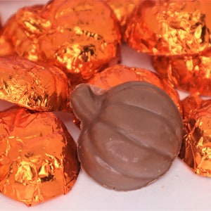 1/2 Pound Milk or Dark Chocolate Wrapped Bite Sized Pumpkins 8 oz Fall Thanksgiving
