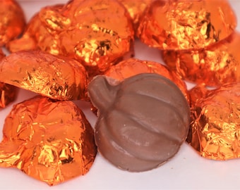 1/2 Pound Milk or Dark Chocolate Wrapped Bite Sized Pumpkins 8 oz Fall Thanksgiving