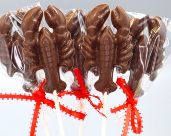 12 Chocolate Lobster Maine Lollipop