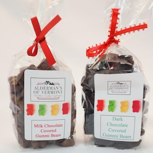 Milk or Dark Chocolate Covered Gummi Gummy Bears 8 oz