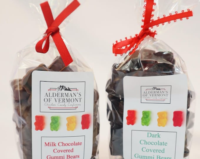 Milk or Dark Chocolate Covered Gummi Gummy Bears 8 oz