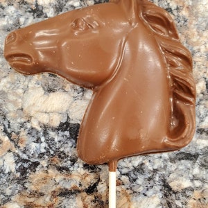 6 Milk or Dark Chocolate Horse Head Lollipop image 1