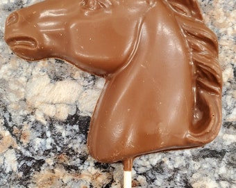 6 Milk or Dark Chocolate Horse Head Lollipop