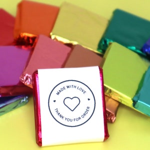 Custom Chocolate Thank You Favors: Milk or Dark Chocolate Wedding Gifts