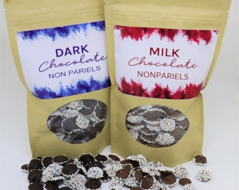 Milk or Dark Chocolate Nonpariels Half Pound