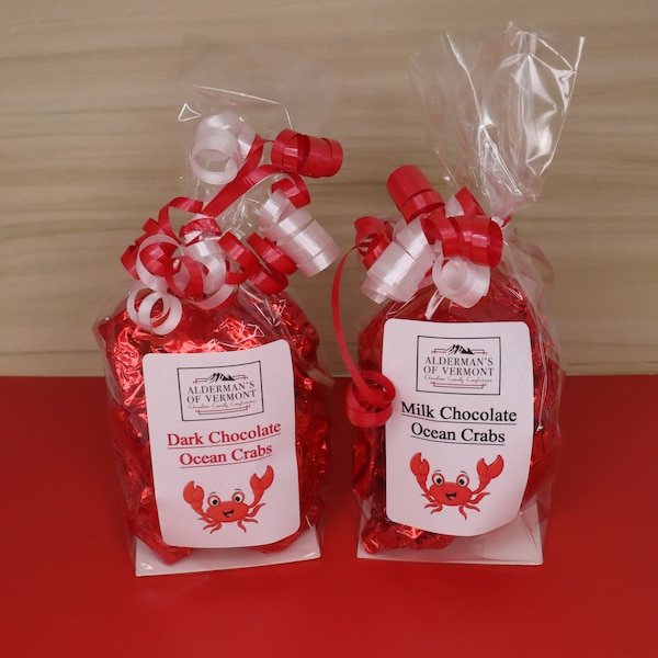 1/2 pound Milk or Dark Chocolate Crabs Individually Wrapped