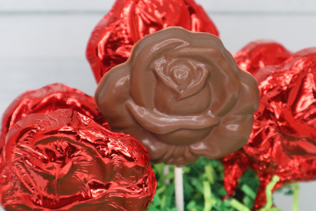 Chocolate Rose Lollipops 6 Valentine's Day Etsy